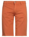 GREY DANIELE ALESSANDRINI GREY DANIELE ALESSANDRINI MAN SHORTS & BERMUDA SHORTS ORANGE SIZE 32 COTTON, ELASTANE
