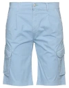 Grey Daniele Alessandrini Man Shorts & Bermuda Shorts Sky Blue Size 32 Cotton, Elastane