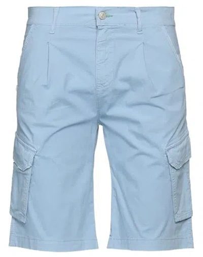 Grey Daniele Alessandrini Man Shorts & Bermuda Shorts Sky Blue Size 32 Cotton, Elastane