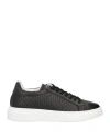 Grey Daniele Alessandrini Man Sneakers Black Size 12 Soft Leather
