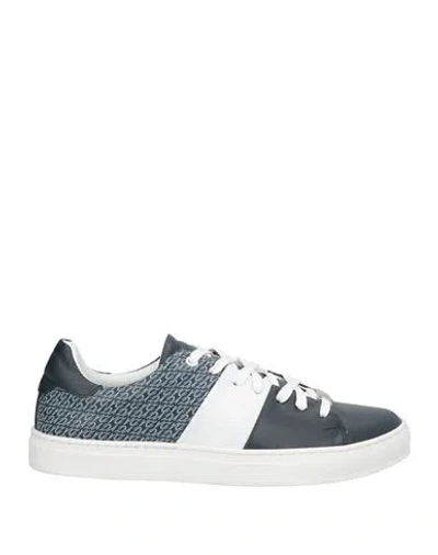Grey Daniele Alessandrini Man Sneakers Midnight Blue Size 9 Leather