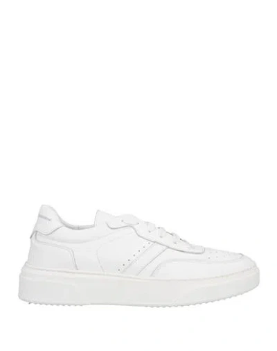 Grey Daniele Alessandrini Man Sneakers White Size 12 Leather In White