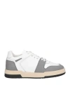 Grey Daniele Alessandrini Man Sneakers White Size 12 Soft Leather In White