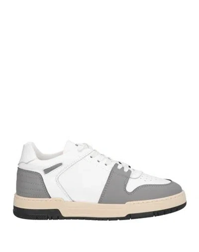 Grey Daniele Alessandrini Man Sneakers White Size 12 Soft Leather