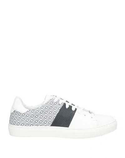 Grey Daniele Alessandrini Man Sneakers White Size 9 Leather