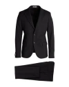 Grey Daniele Alessandrini Man Suit Black Size 38 Wool, Polyester, Viscose, Polyamide, Elastane In Black