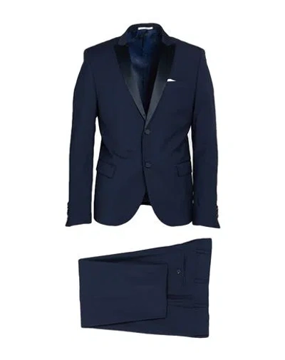 Grey Daniele Alessandrini Man Suit Navy Size 34 Polyester, Viscose, Wool, Elastane In Blue