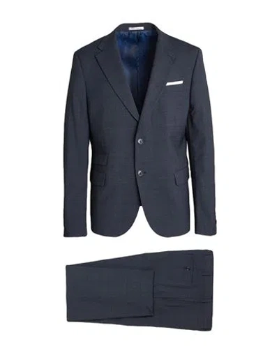 Grey Daniele Alessandrini Man Suit Navy Size 46 Polyester, Wool, Elastane In Blue
