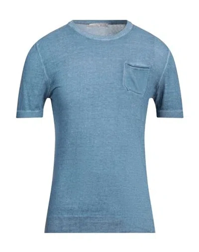 Grey Daniele Alessandrini Man Sweater Azure Size 38 Cotton In Blue