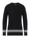 Grey Daniele Alessandrini Man Sweater Black Size 36 Wool, Polyamide