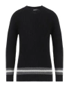 Grey Daniele Alessandrini Man Sweater Black Size 36 Wool, Polyamide In Black