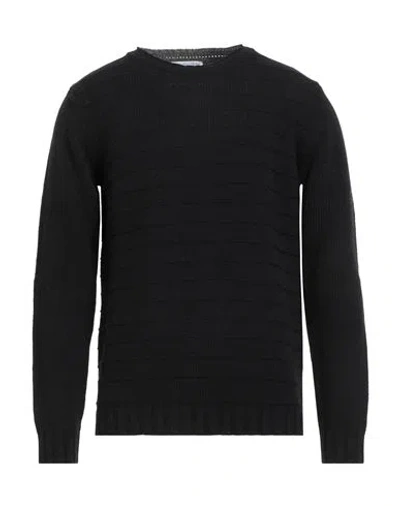 Grey Daniele Alessandrini Man Sweater Black Size 38 Wool, Polyamide