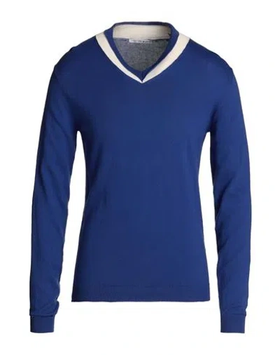 Grey Daniele Alessandrini Man Sweater Blue Size 38 Cotton