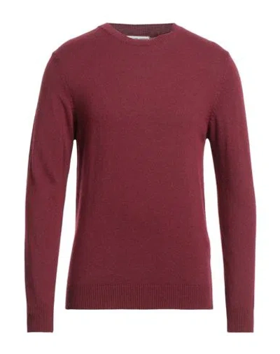 Grey Daniele Alessandrini Man Sweater Burgundy Size 42 Viscose, Polyamide, Wool, Cashmere In Red