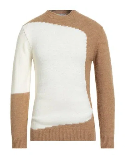 Grey Daniele Alessandrini Man Sweater Camel Size 38 Acrylic, Viscose, Wool, Alpaca Wool In Sand