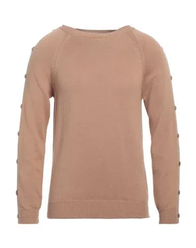 Grey Daniele Alessandrini Man Sweater Camel Size 38 Cotton In Beige