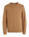 Grey Daniele Alessandrini Man Sweater Camel Size 38 Wool, Polyamide In Brown