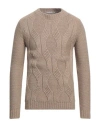 Grey Daniele Alessandrini Man Sweater Camel Size 40 Acrylic, Wool, Alpaca Wool In Beige