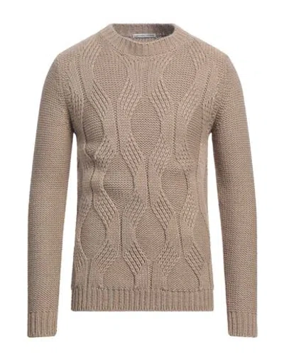 Grey Daniele Alessandrini Man Sweater Camel Size 40 Acrylic, Wool, Alpaca Wool In Beige