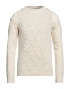 Grey Daniele Alessandrini Man Sweater Cream Size 42 Wool, Polyamide In White