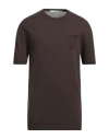 Grey Daniele Alessandrini Man Sweater Dark Brown Size 44 Cotton In Brown