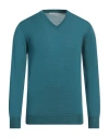 Grey Daniele Alessandrini Man Sweater Deep Teal Size 40 Wool In Green