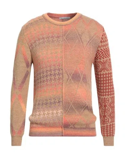 Grey Daniele Alessandrini Man Sweater Orange Size 38 Acrylic, Wool, Alpaca Wool