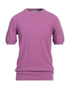 Grey Daniele Alessandrini Man Sweater Purple Size 42 Cotton In Purple