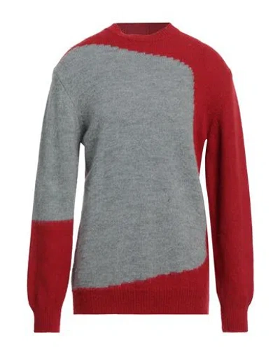 Grey Daniele Alessandrini Man Sweater Red Size 38 Acrylic, Viscose, Wool, Alpaca Wool
