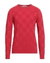 Grey Daniele Alessandrini Man Sweater Red Size 42 Wool, Polyamide
