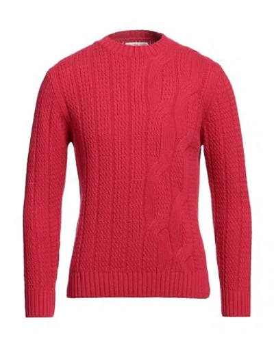 Grey Daniele Alessandrini Man Sweater Red Size 44 Wool, Polyamide