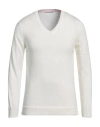 Grey Daniele Alessandrini Man Sweater White Size 38 Cotton, Cashmere In White