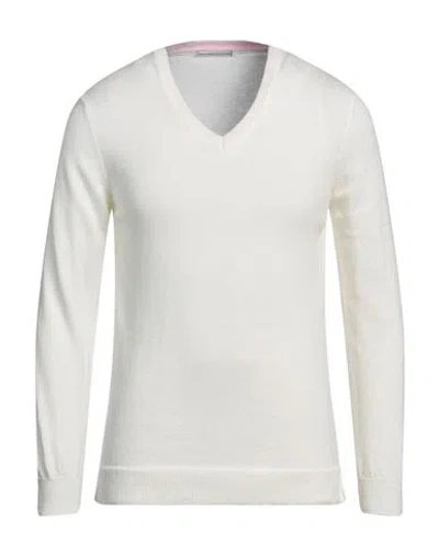 Grey Daniele Alessandrini Man Sweater White Size 38 Cotton, Cashmere