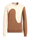 Grey Daniele Alessandrini Man Sweatshirt Beige Size Xl Cotton In Neutral