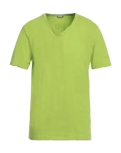 Grey Daniele Alessandrini Man T-shirt Acid Green Size L Cotton