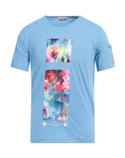 Grey Daniele Alessandrini Man T-shirt Azure Size Xxl Cotton In Blue