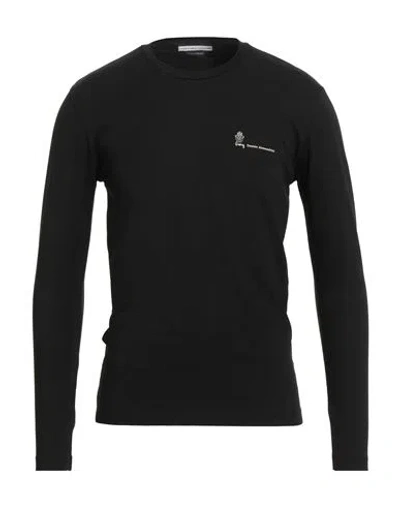 Grey Daniele Alessandrini Man T-shirt Black Size S Cotton, Elastane