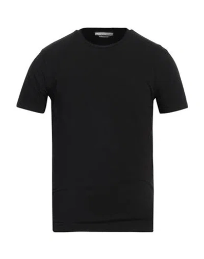 Grey Daniele Alessandrini Man T-shirt Black Size S Cotton, Elastane