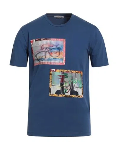 Grey Daniele Alessandrini Man T-shirt Blue Size M Cotton