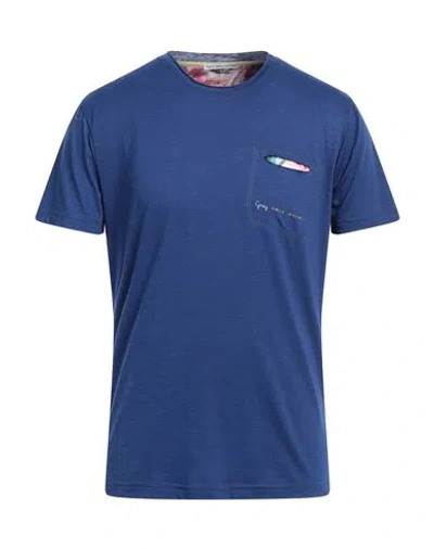 Grey Daniele Alessandrini Man T-shirt Blue Size M Polyester, Viscose, Elastane