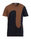 Grey Daniele Alessandrini Man T-shirt Brown Size M Cotton
