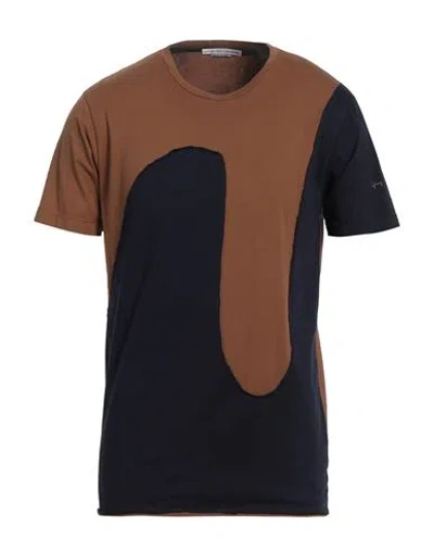 Grey Daniele Alessandrini Man T-shirt Brown Size M Cotton