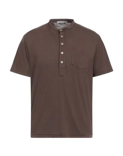 Grey Daniele Alessandrini Man T-shirt Brown Size M Polyester, Viscose, Elastane
