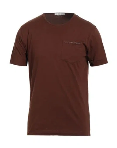 Grey Daniele Alessandrini Man T-shirt Brown Size Xl Cotton