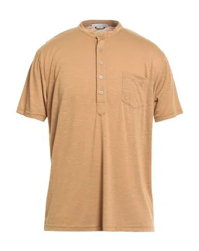 Grey Daniele Alessandrini Man T-shirt Camel Size Xxl Polyester, Viscose, Elastane In Brown