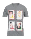 Grey Daniele Alessandrini Man T-shirt Grey Size M Cotton, Polyester In Grey
