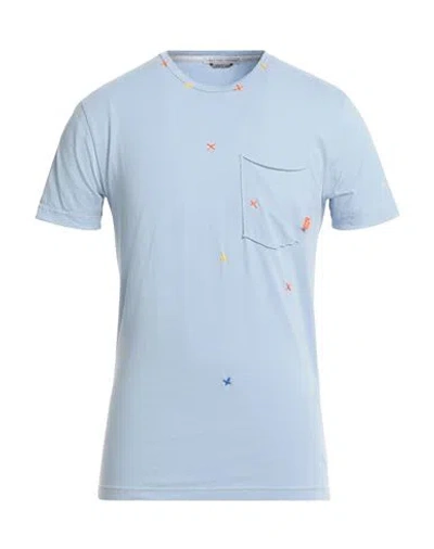 Grey Daniele Alessandrini Man T-shirt Light Blue Size S Cotton