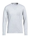 Grey Daniele Alessandrini Man T-shirt Light Grey Size M Cotton, Elastane