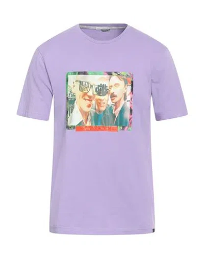 Grey Daniele Alessandrini Man T-shirt Light Purple Size M Cotton