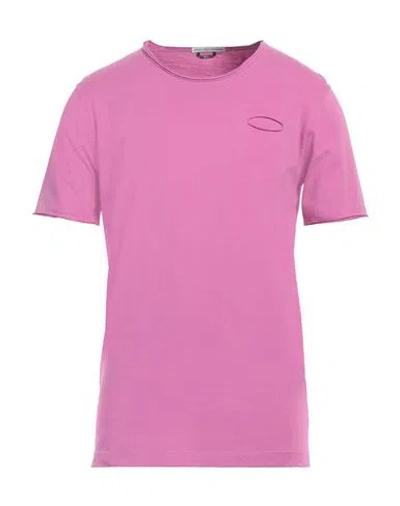 Grey Daniele Alessandrini Man T-shirt Mauve Size M Cotton In Purple